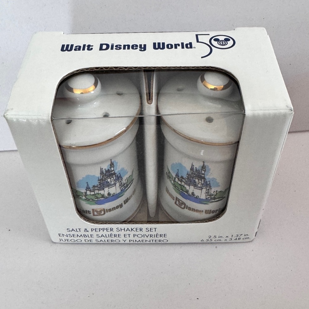 New Walt Disney World 50th Anniversary Salt & Pepper Shaker Set